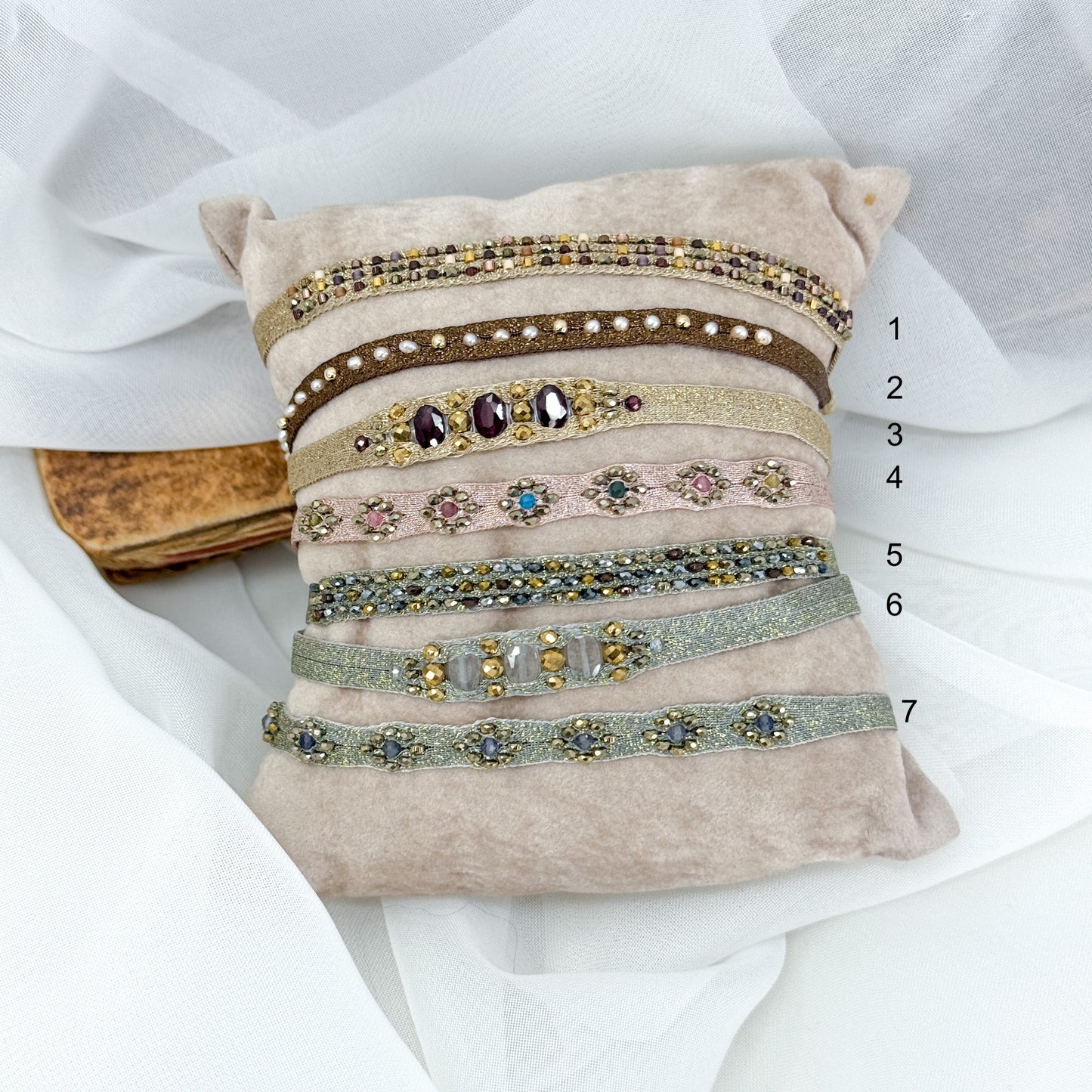 Bracciale Parigi esclusivo in lurex e pietre semi preziose - 0.7cm regolabile - Lumiere Bijoux