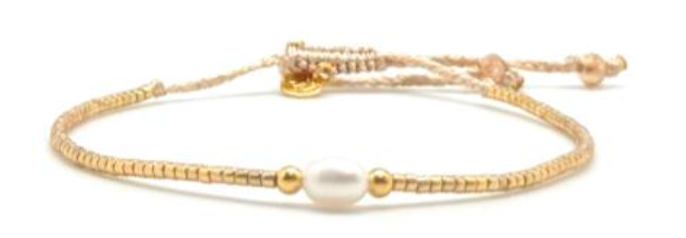 Bracciale regolabile perle miyuky e perle - Lumiere Bijoux