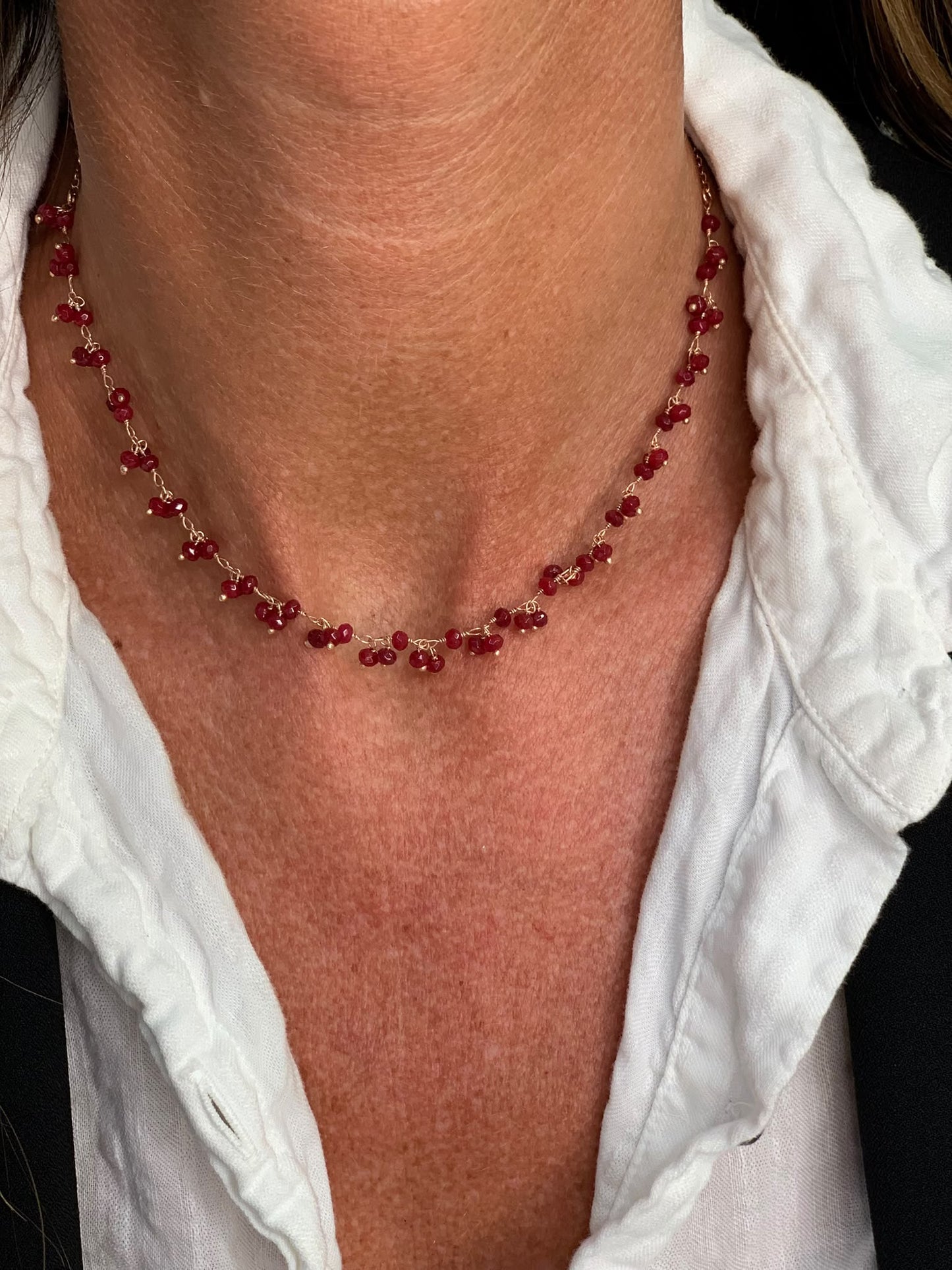 Collana grappolini pietre naturali o perle - Lumiere Bijoux
