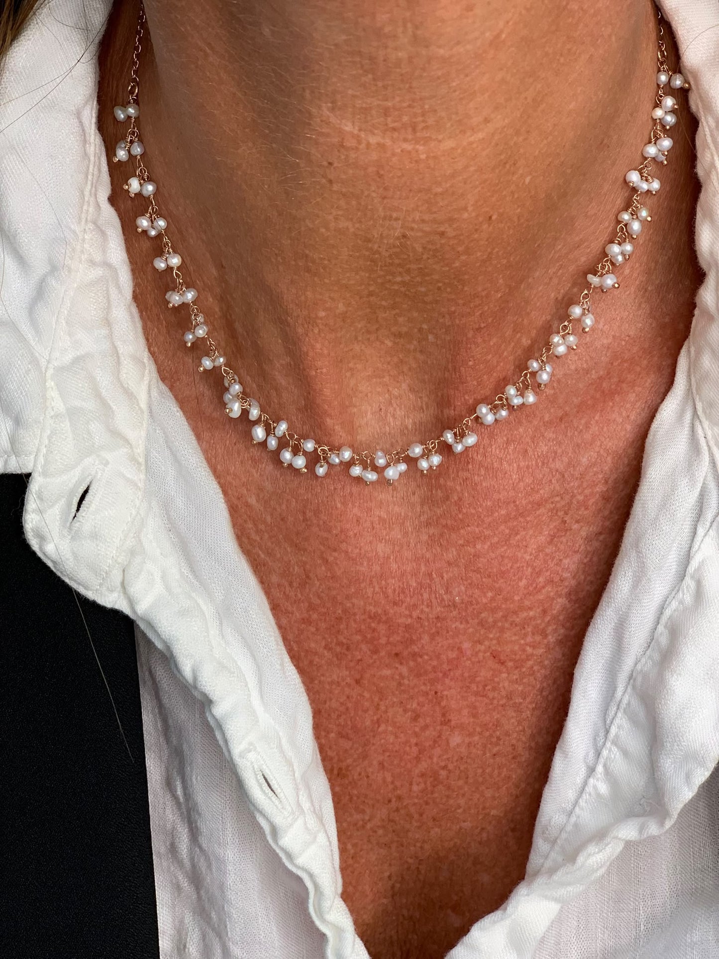 Collana grappolini pietre naturali o perle - Lumiere Bijoux
