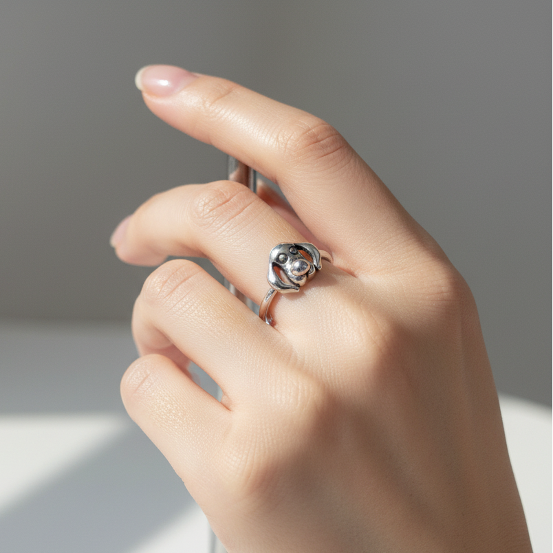 Anello con Cane argento misura 12 - pezzo unico - Lumiere Bijoux
