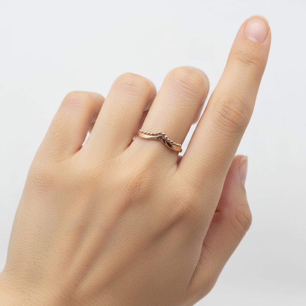 Anello fedina effetto corona rosè misura 14 o 12 - Lumiere Bijoux