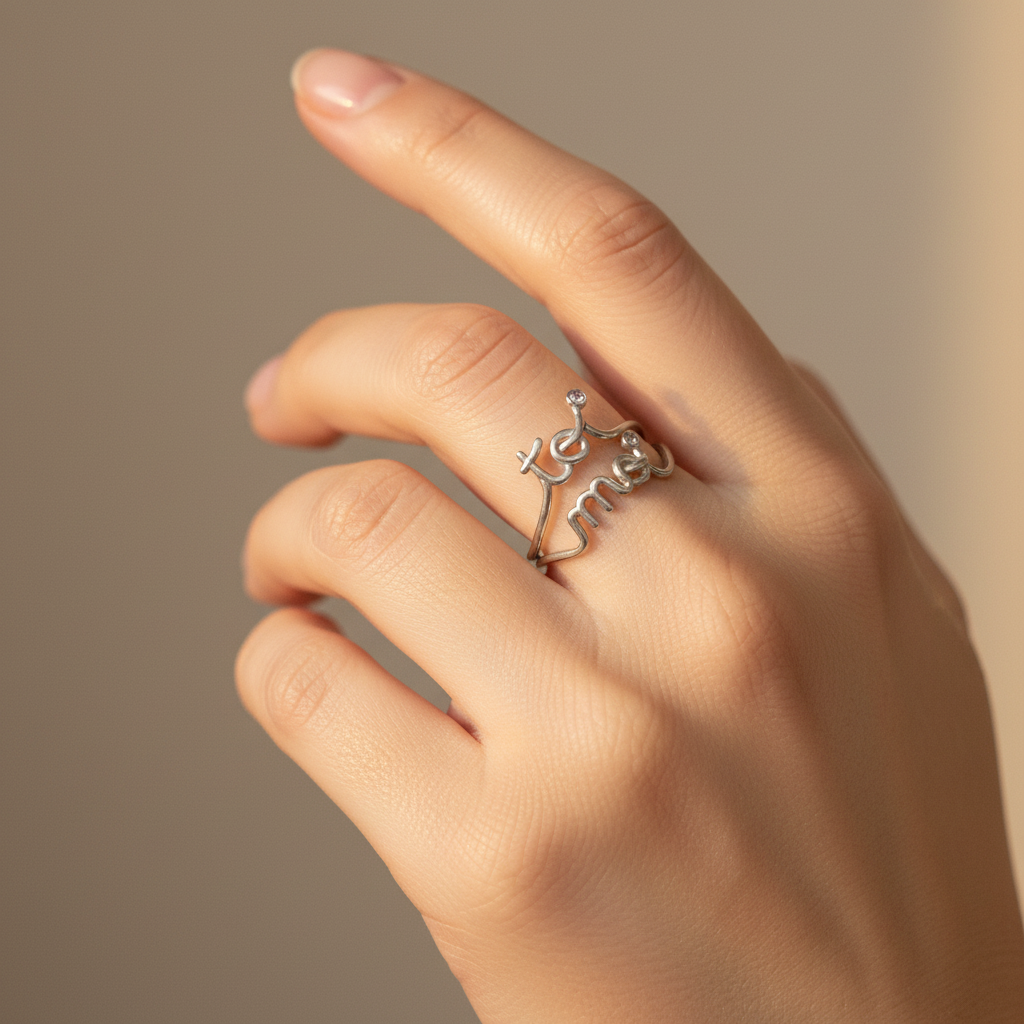 Anello “Toi Moi” regolabile con punto luce - Lumiere Bijoux