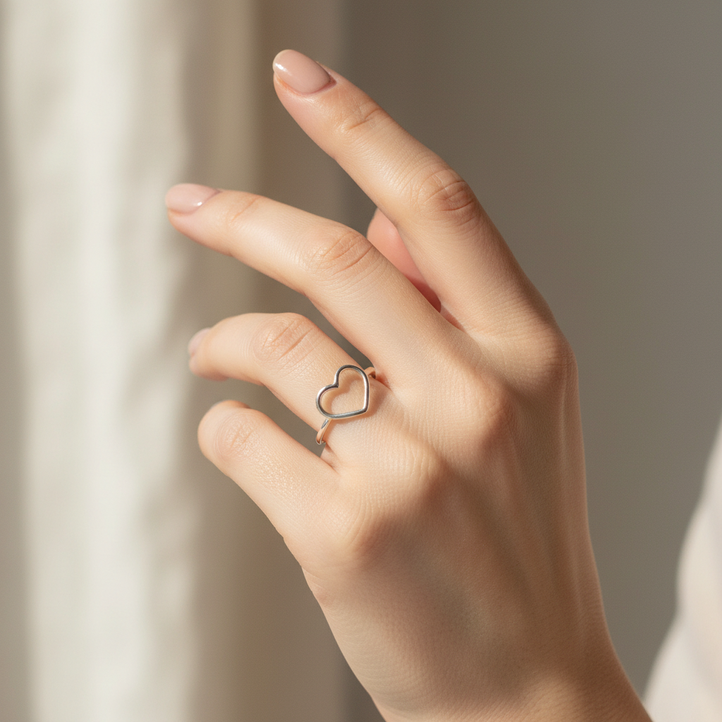 Anello cuore vuoto piccolo su misura 7 o 9 - Lumiere Bijoux