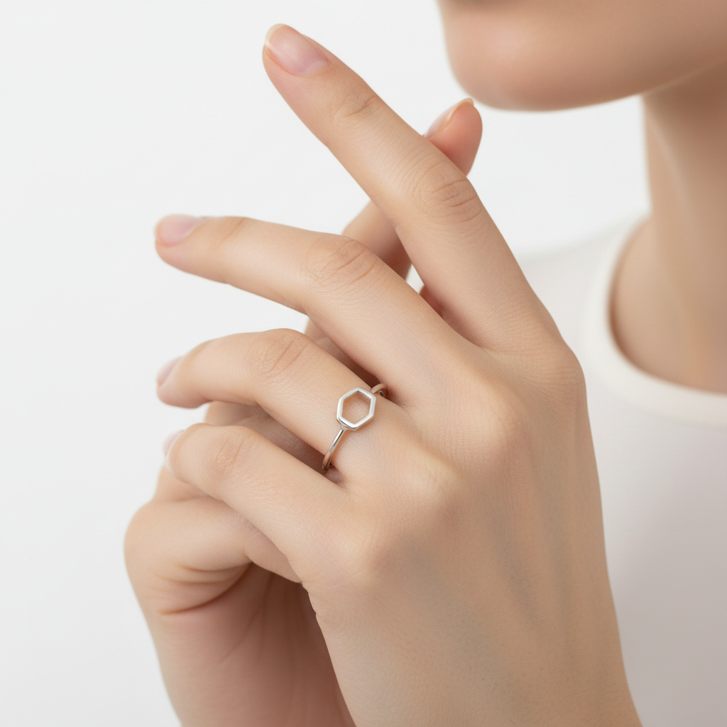 Anello esagono vuoto misura 12 - pezzo unico - Lumiere Bijoux