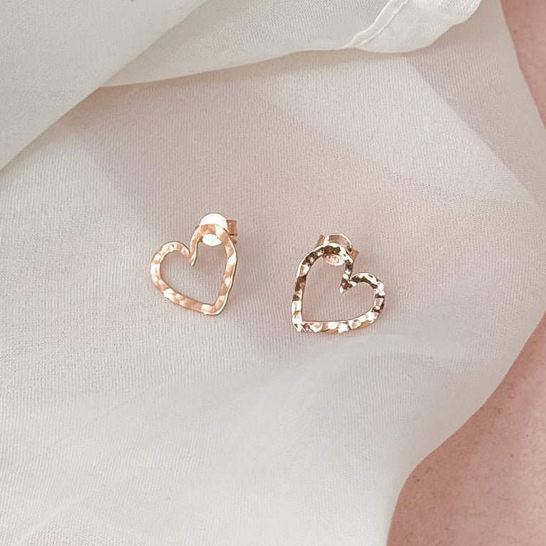 Coppia orecchini a lobo cuore vuoto NINI da 1,5 cm - Lumiere Bijoux