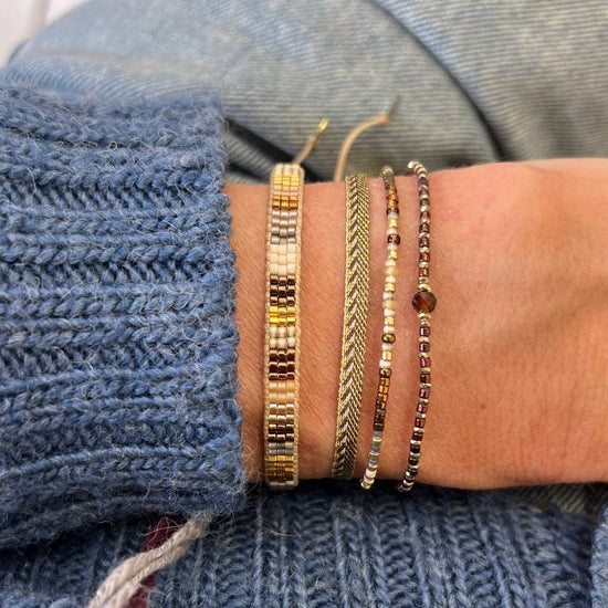 Bracciali Parigi fine pietre miyuky cioccolato e grigie - Lumiere Bijoux