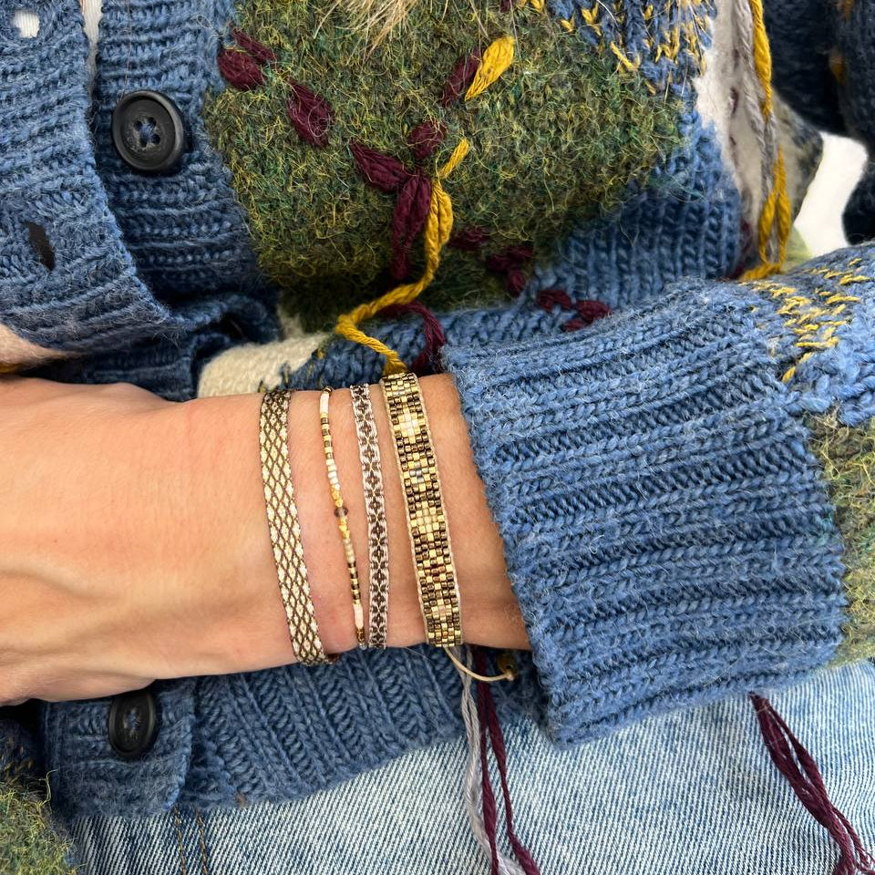 Bracciali Parigi fine pietre miyuky cioccolato e grigie - Lumiere Bijoux