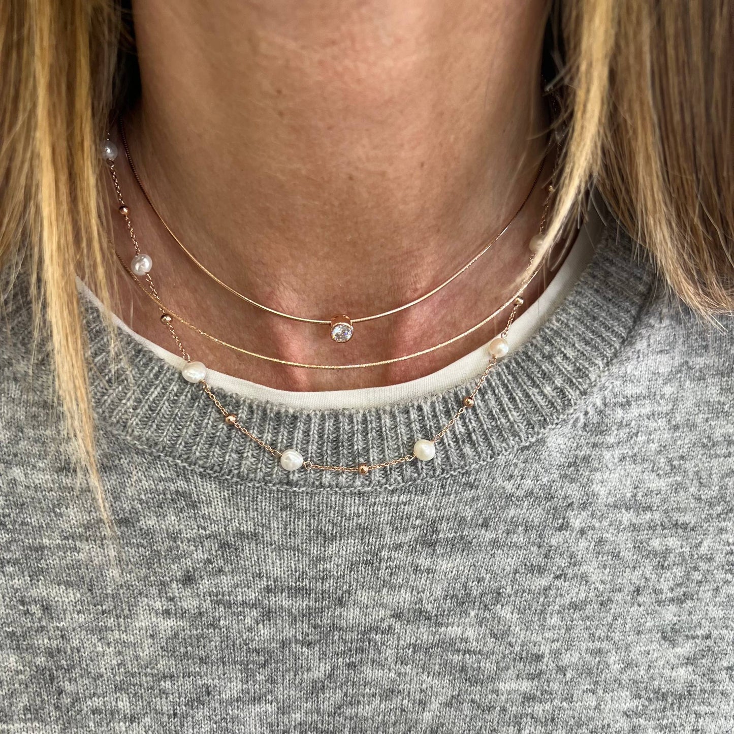 Collana semirigida diamantata cm 38 - Lumiere Bijoux