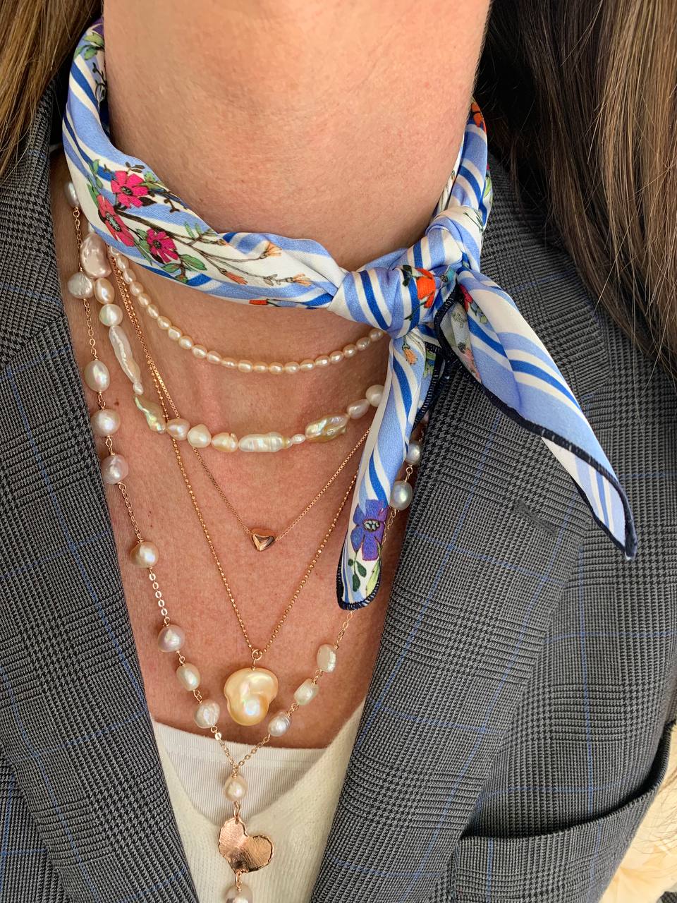 Foulard 100% seta - Flowers - Lumiere Bijoux