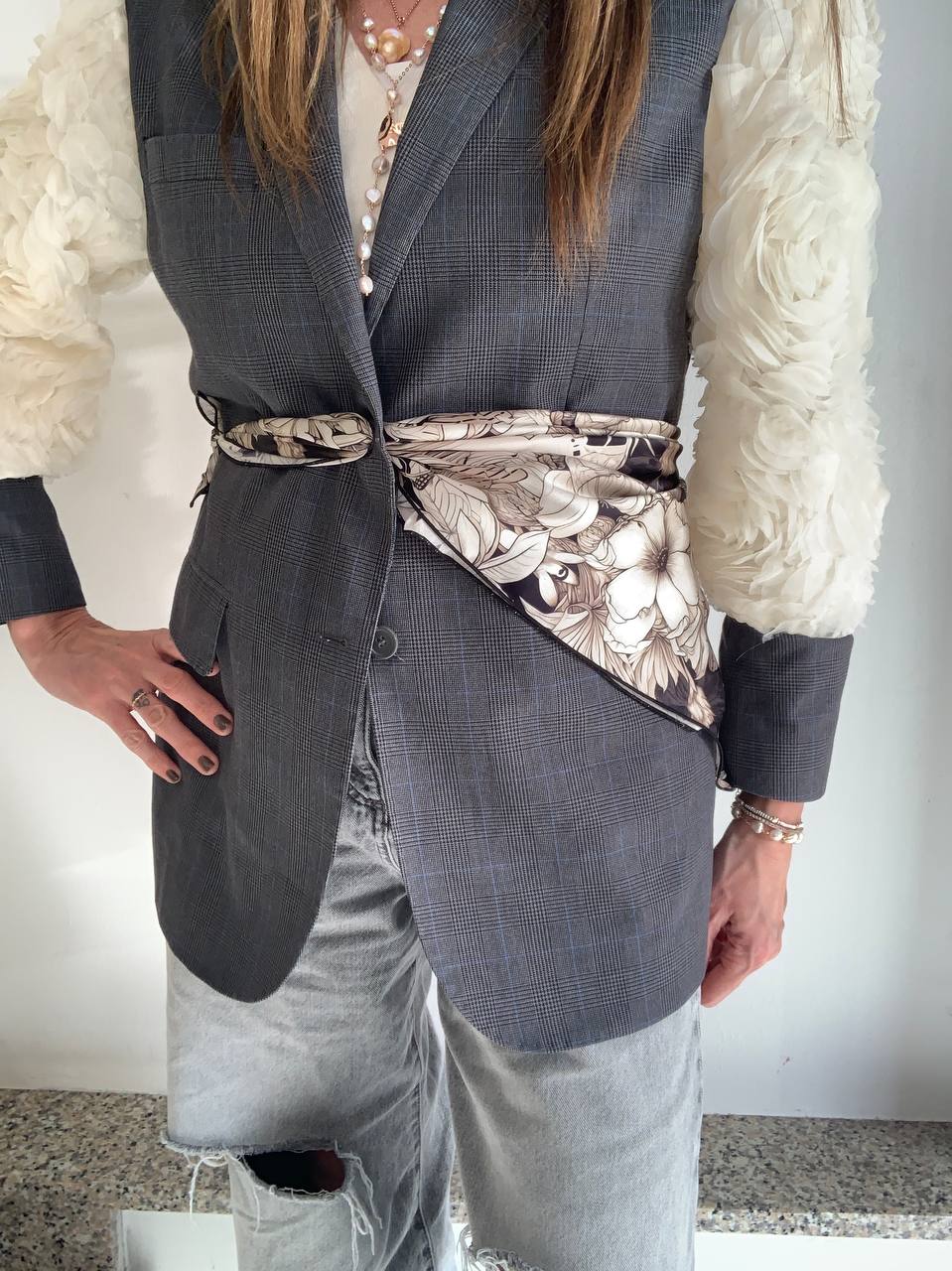 Foulard 100% seta - Equilibrio ribelle - Lumiere Bijoux