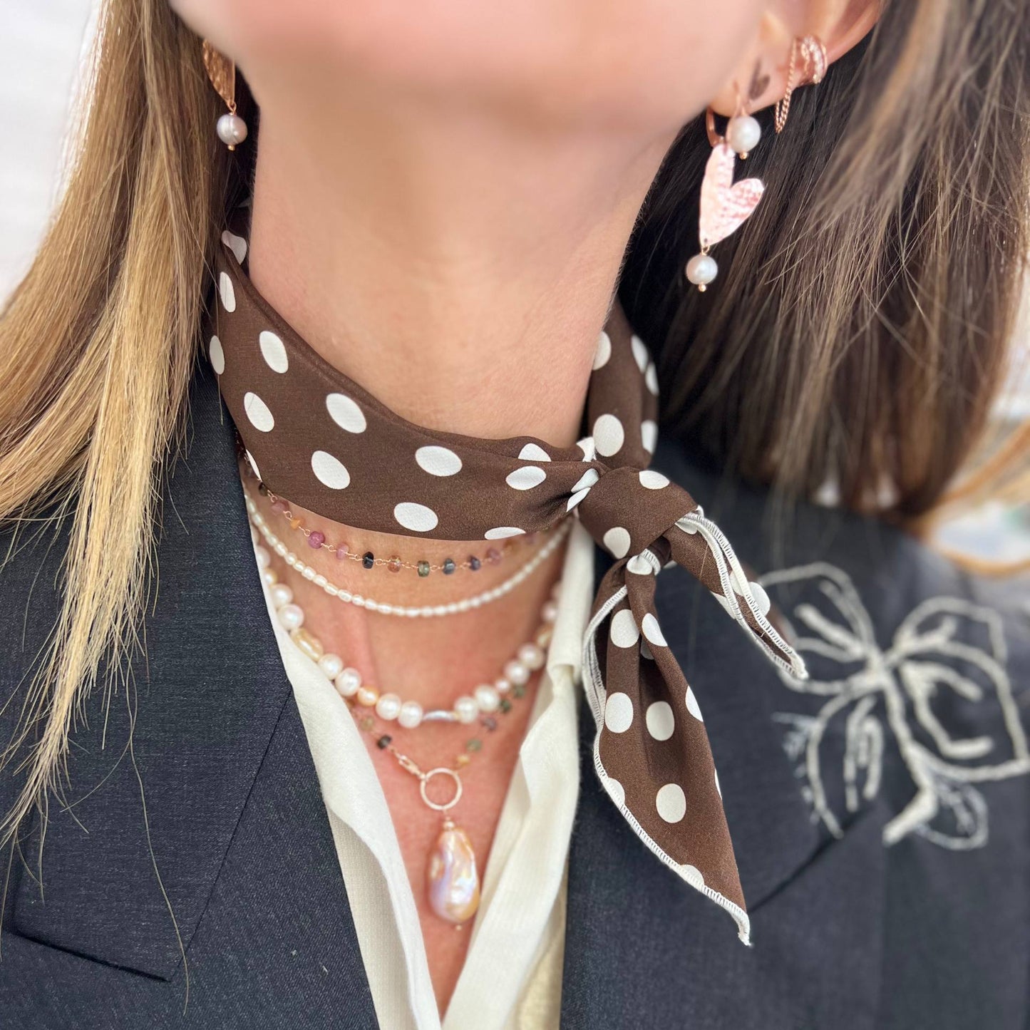 Foulard 100% seta - Pretty Woman Cioccolato - Lumiere Bijoux