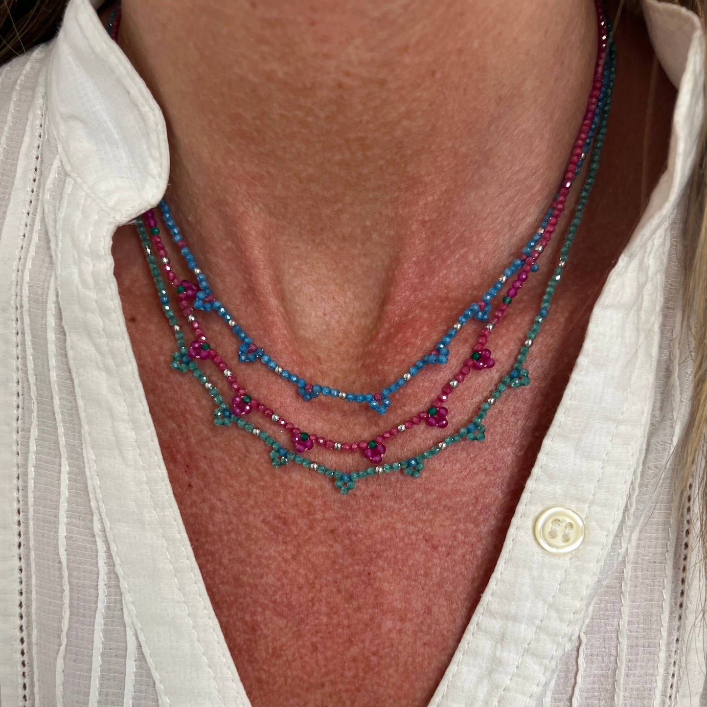 Collana in perline Miyuki a fiore cm 40 Lùmière Bijoux | Collezione Sapore di Mare - Lumiere Bijoux