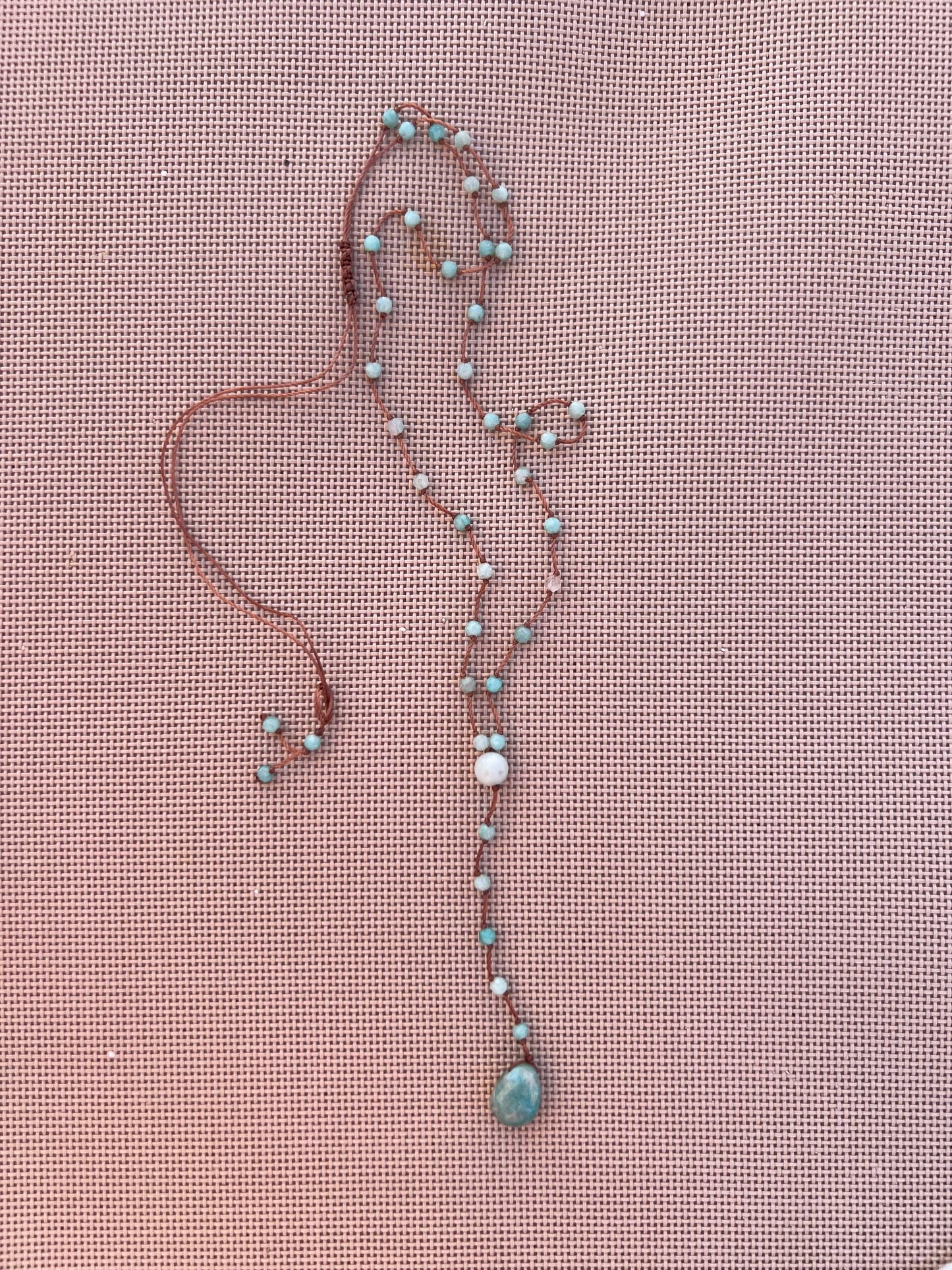 Collana rosario regolabile filo di seta e pietre multicolore - Lumiere Bijoux