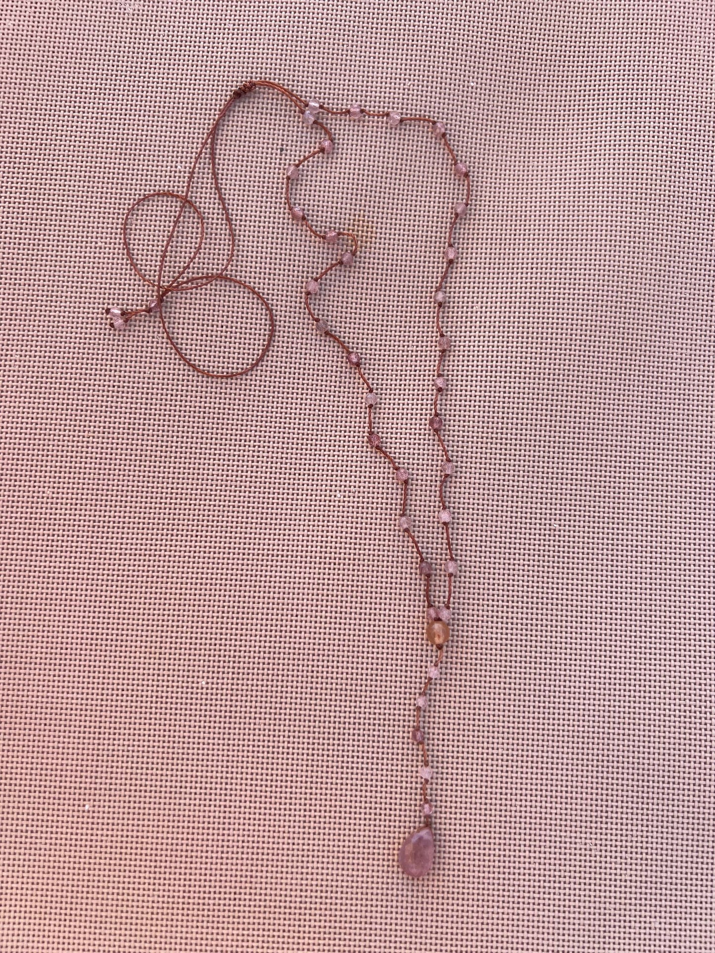 Collana rosario regolabile filo di seta e pietre multicolore - Lumiere Bijoux