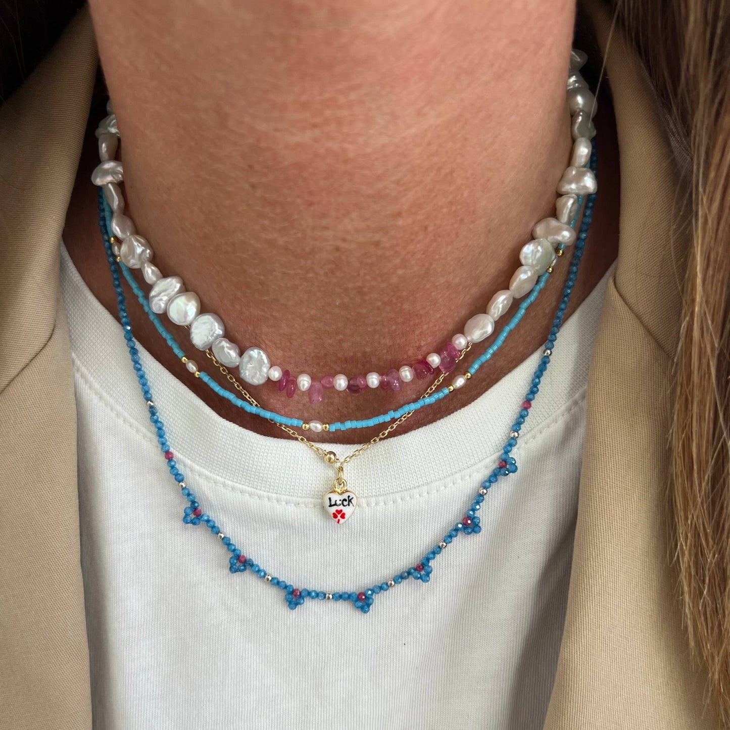 Collana cm 38 pendente a forma di cuore Luck - Lumiere Bijoux