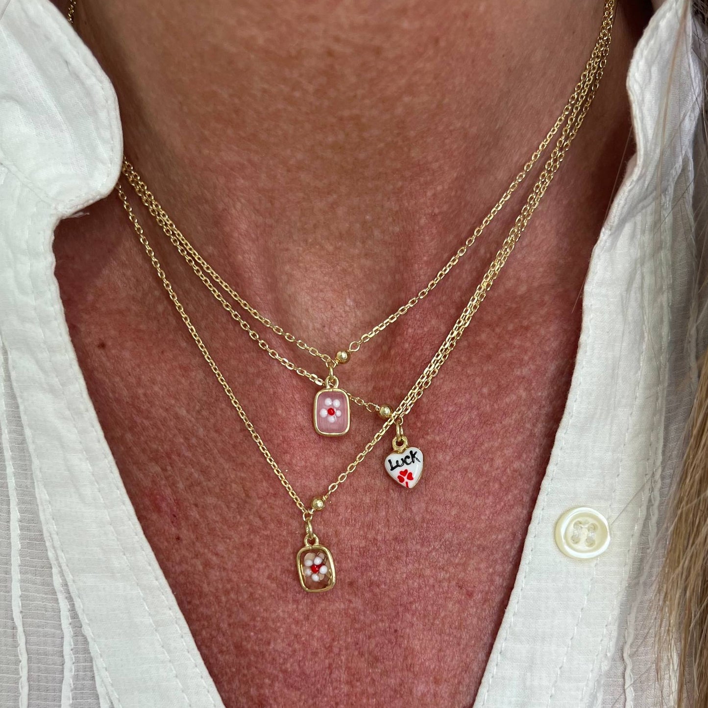 Collana cm 38 pendente a forma di cuore Luck - Lumiere Bijoux