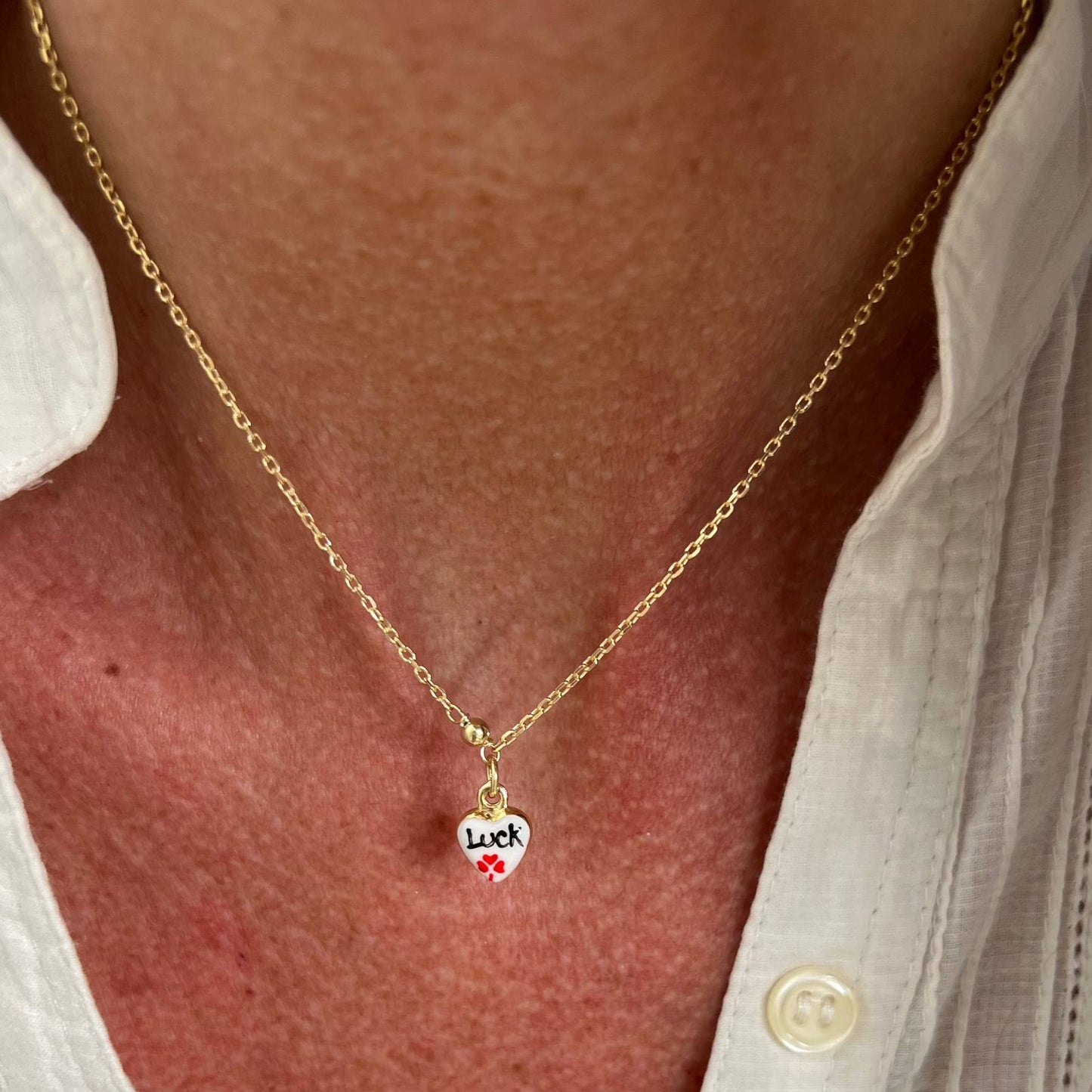 Collana cm 38 pendente a forma di cuore Luck - Lumiere Bijoux