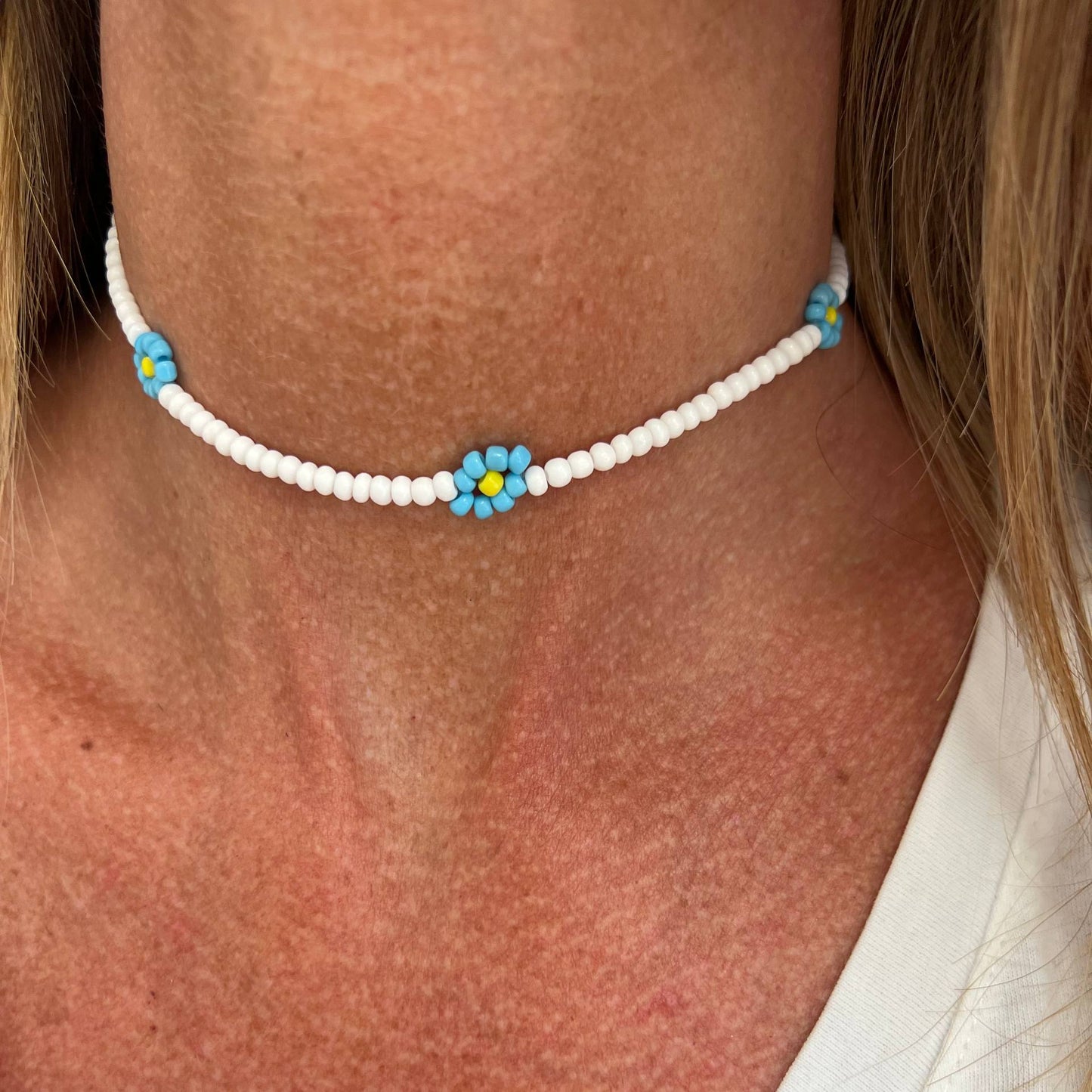 Collana chocker 33cm estiva fiorellini con pietre miyuki - Lumiere Bijoux
