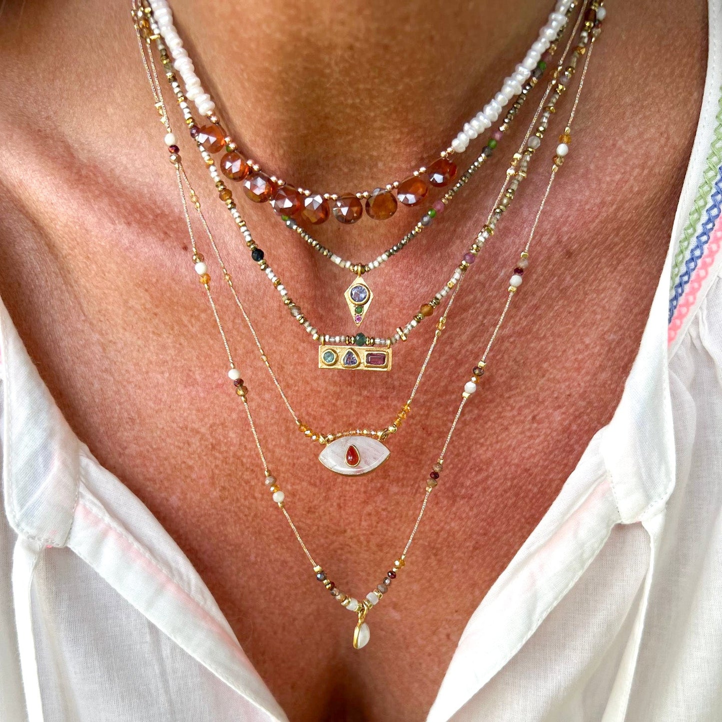 Collana Bruna con tanzanite e pietre Miyuki - Spiritual - Lumiere Bijoux