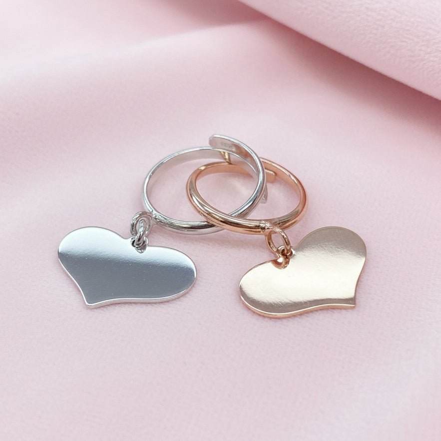 Anello cuore medio 2.3 cm pendente regolabile - Lumiere Bijoux