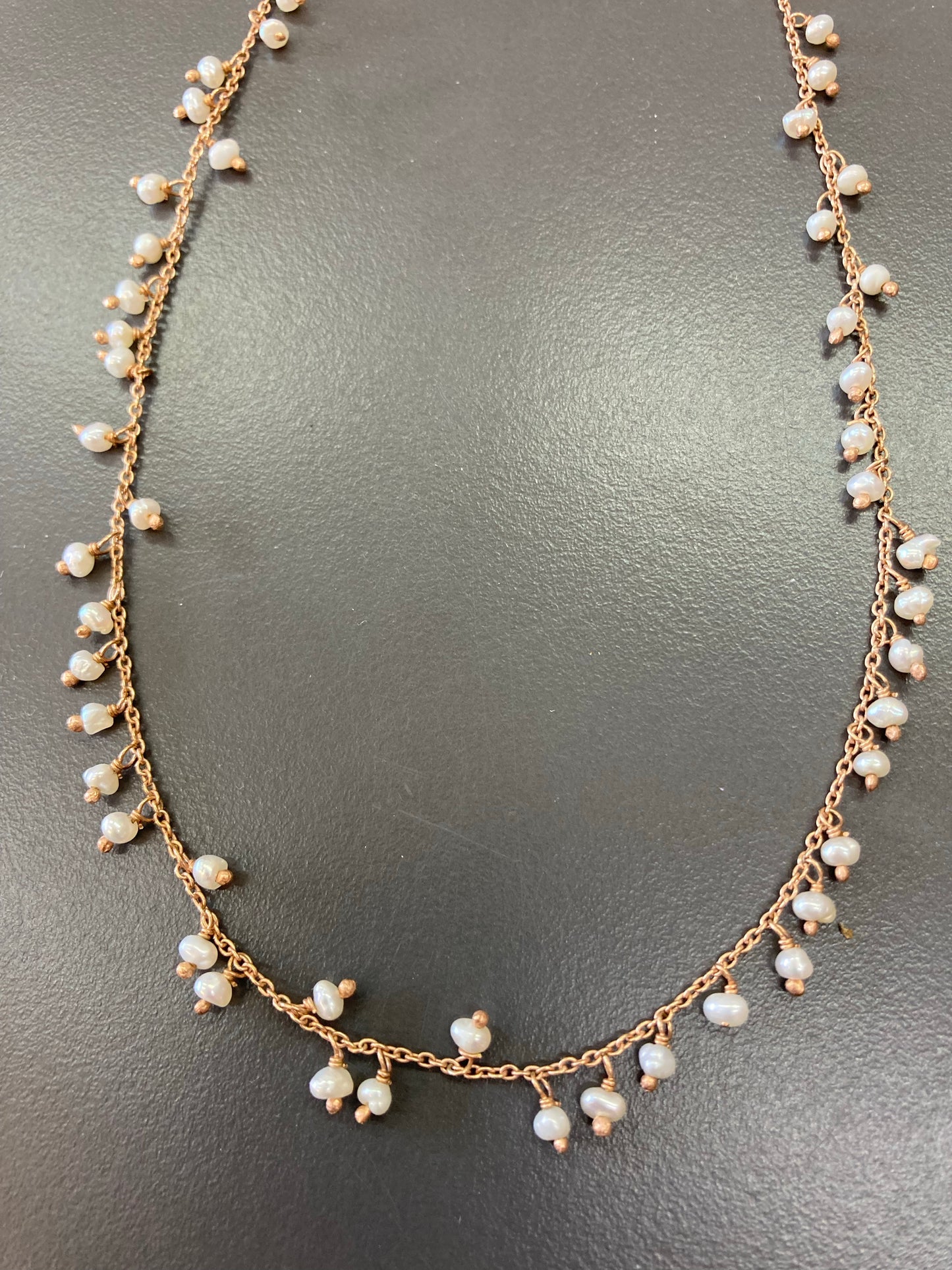 Collana choker perle pendenti - cm 38