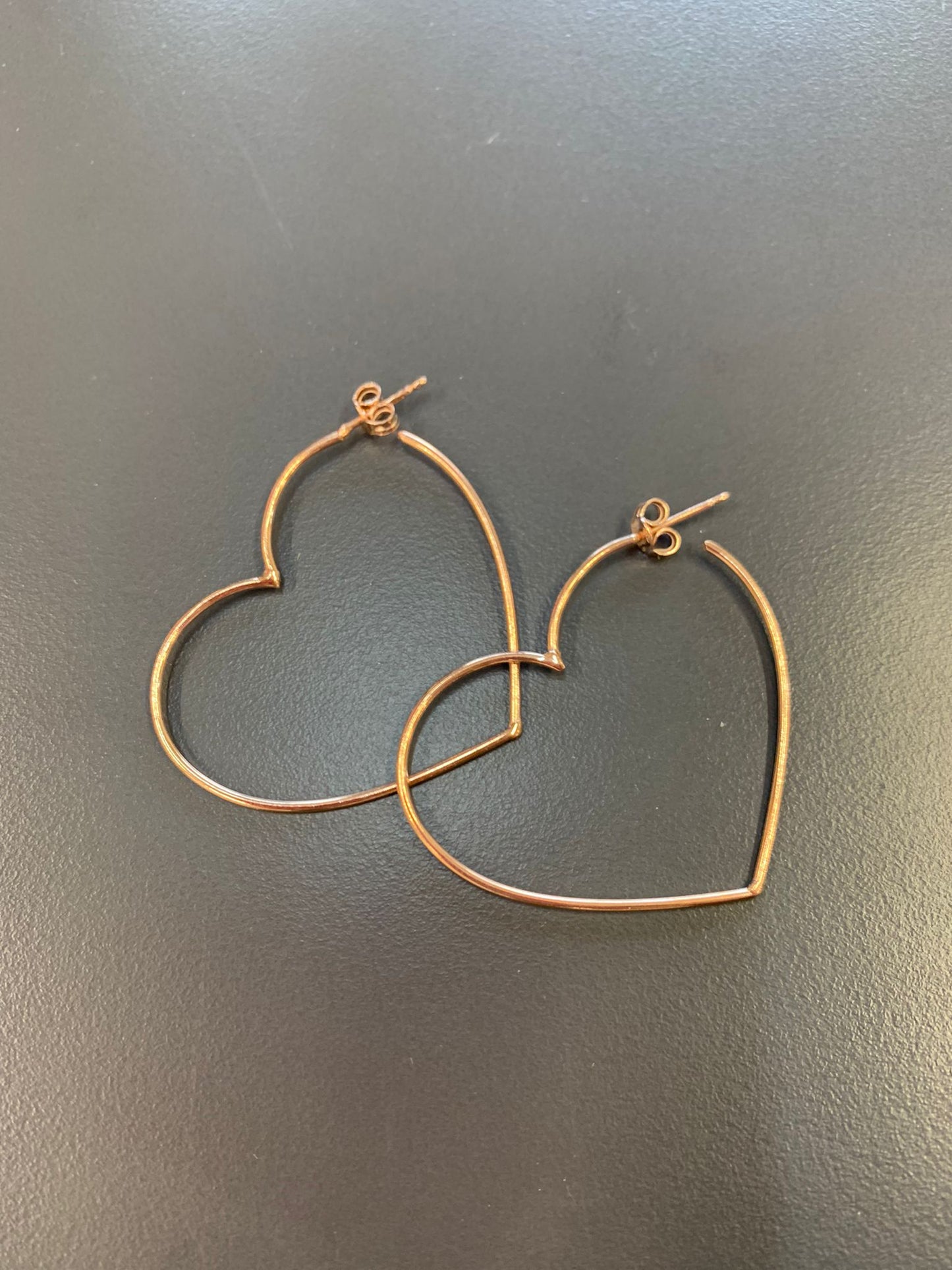 Coppia orecchini a forma di cuore diametro 5 cm rosé - Lumiere Bijoux