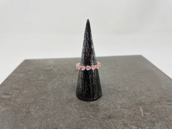 Anello tutto cuori rosa opaco misure 12,14,16 - Lumiere Bijoux