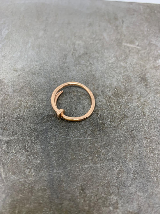 Anello piccola vite con incisioni regolabile rosé - Lumiere Bijoux