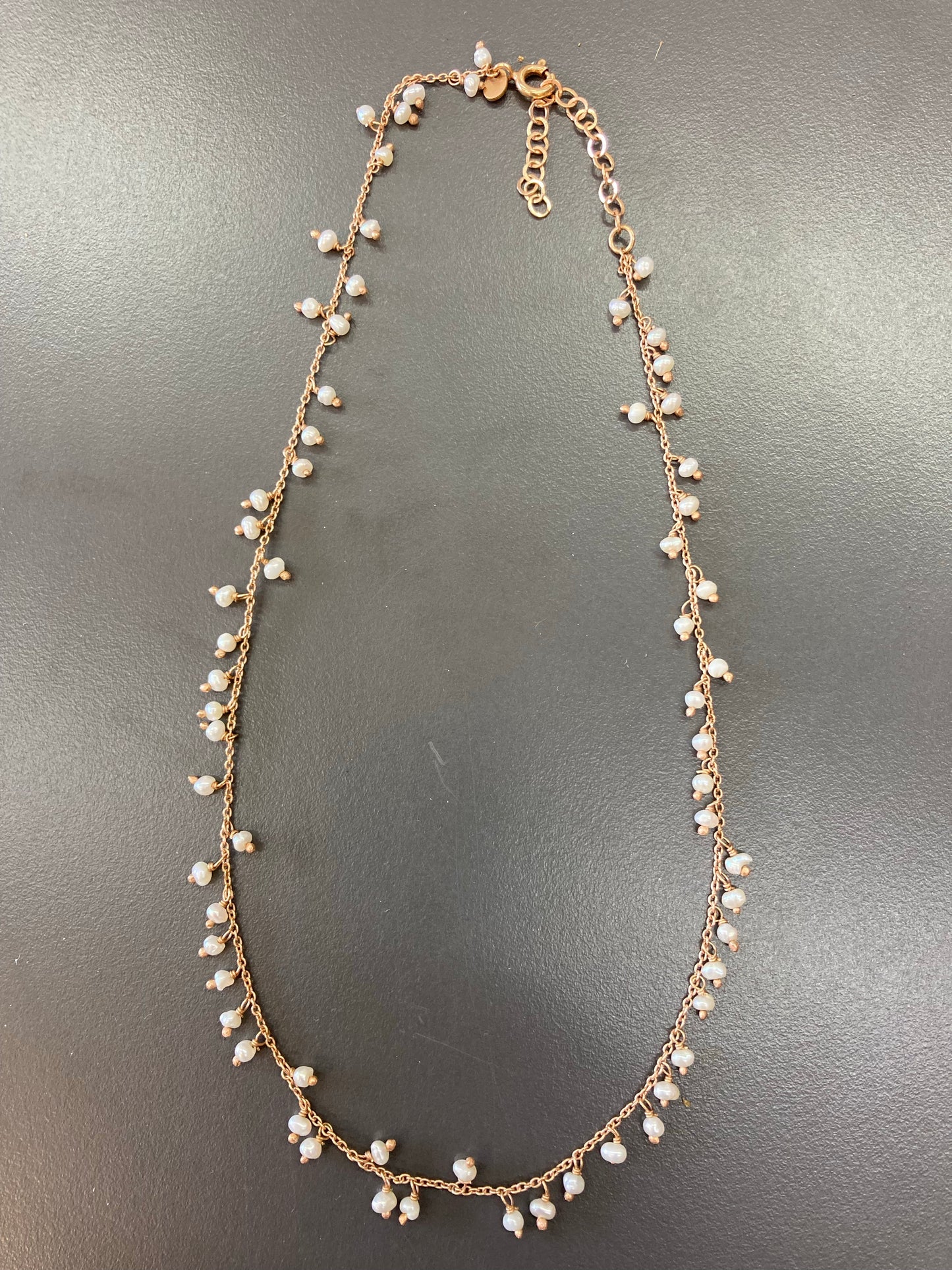 Collana choker perle pendenti - cm 38
