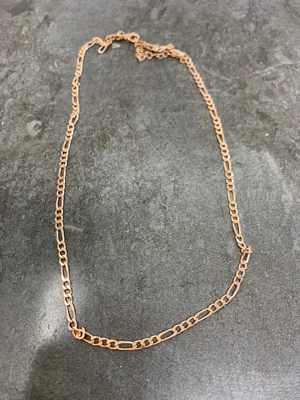 Collana catena grumette intrecciata 3 mm rosé cm40 - Lumiere Bijoux